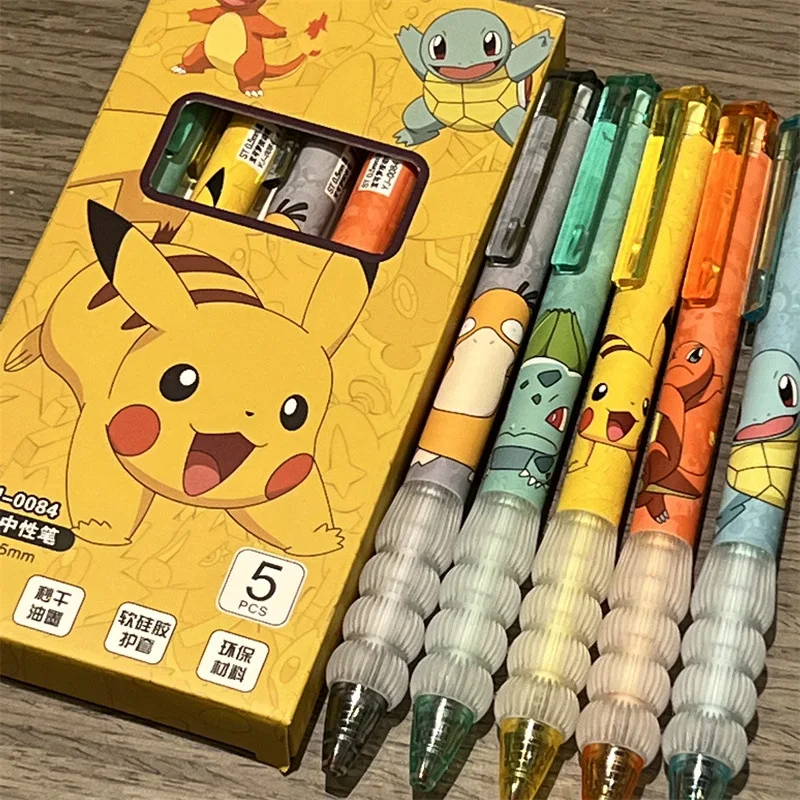 Gel Ink Pen Set - 5 adet Pikachu Jel Kalem Seti
