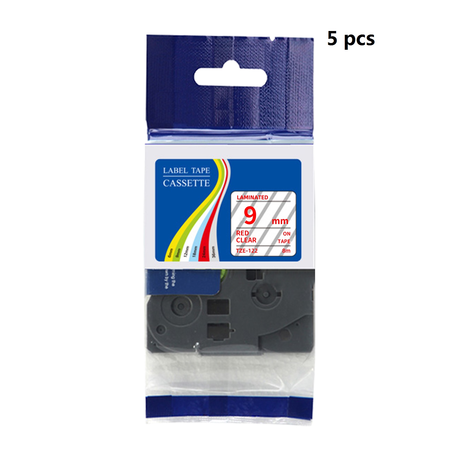 Label Printer Tape - 5 Adet Uyumlu Brother TZe Laminasyonlu