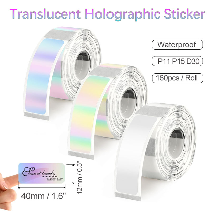 Label Printer Tape - D30 Şeffaf Holografik Termal Etiket Kağıdı